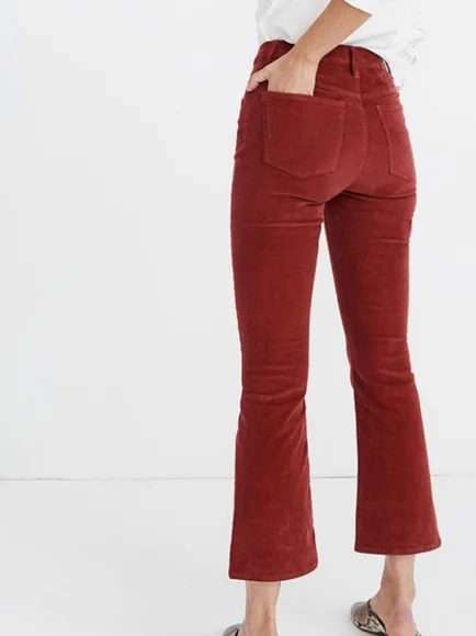 Madewell Cali-Demi boot corduroy pants front button closure size 26 - Picture 3 of 13